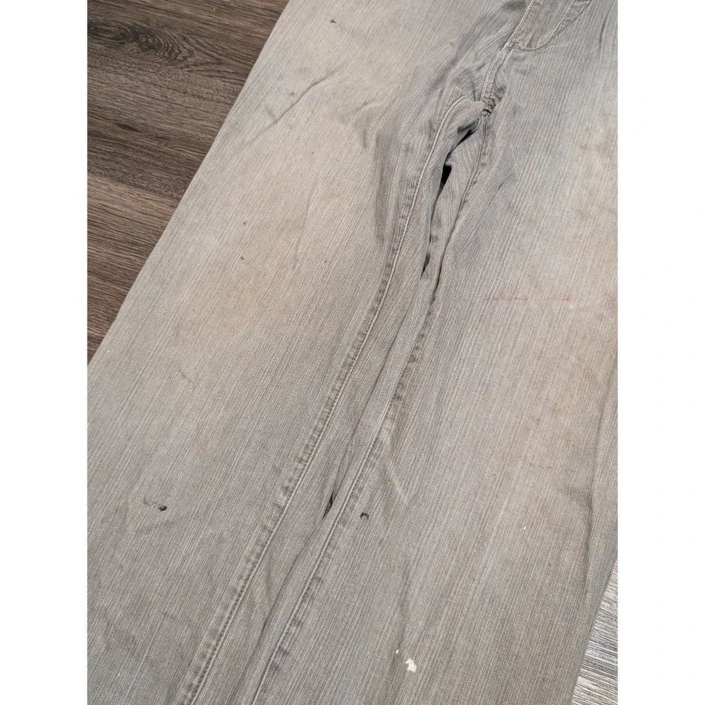 Enyce Baggy Wide Leg Jeans Gray Size 36x32‎ Y2K Streetwear Patch Logo Distressed